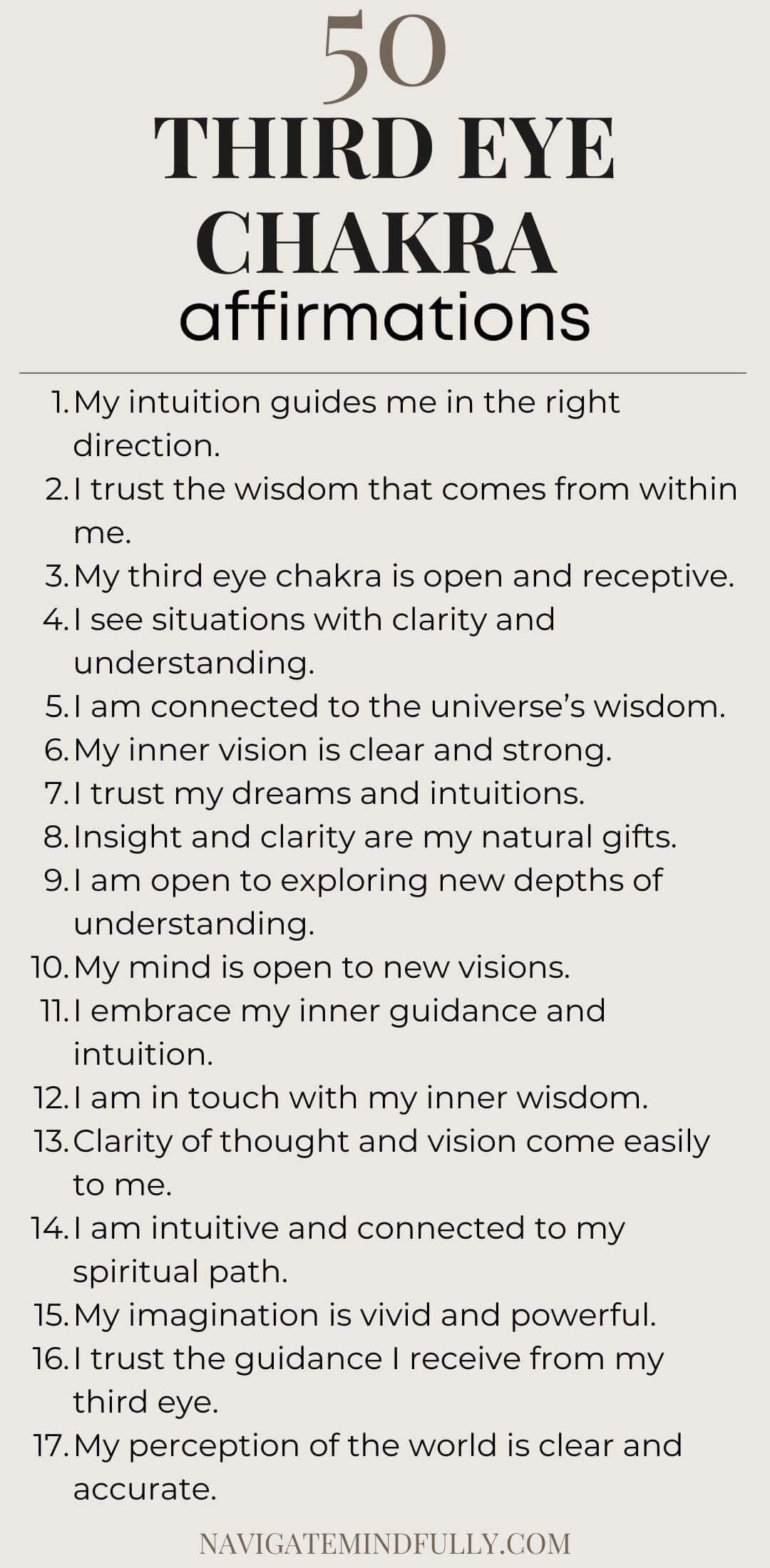 Third Eye Chakra Affirmations For Strong Intuition And Clarity