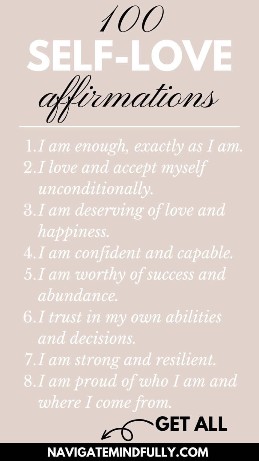 100 Self-Love Affirmations to Fall in Love with Yourself