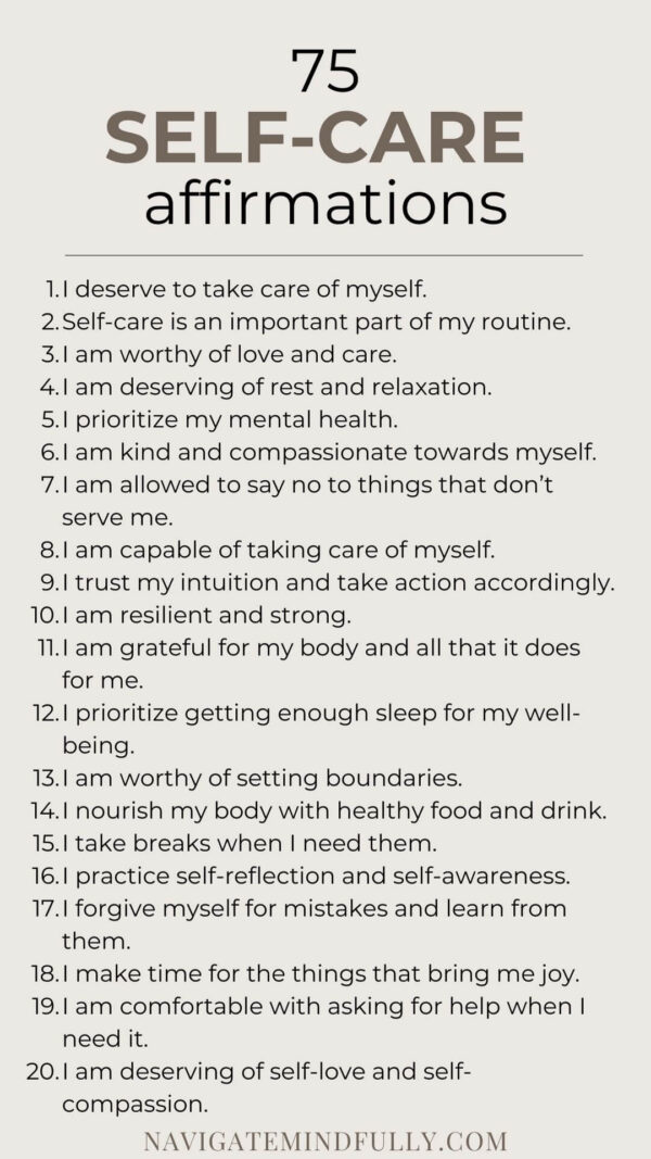 75 Self-Care Affirmations to Feel Good About Yourself