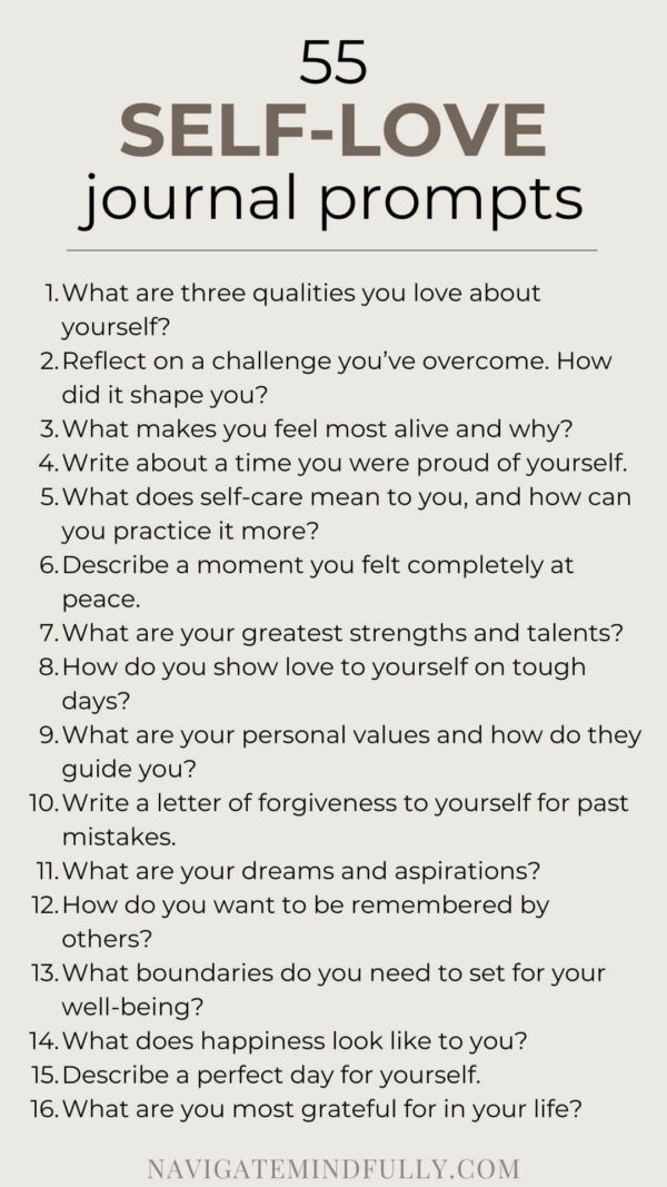 55 Self-Love Journal Prompts to Respect Yourself