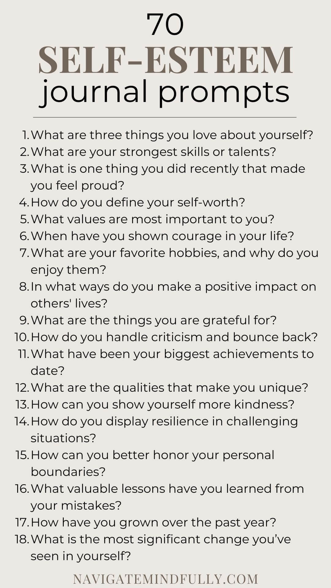 70 Self-Esteem Journal Prompts: Your Way to Confidence