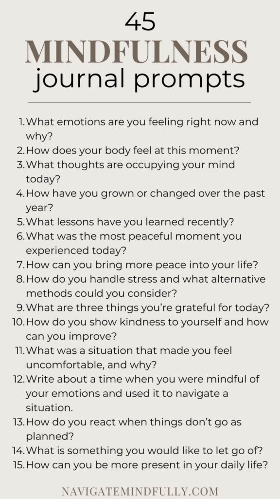 journal prompts for mindfulness