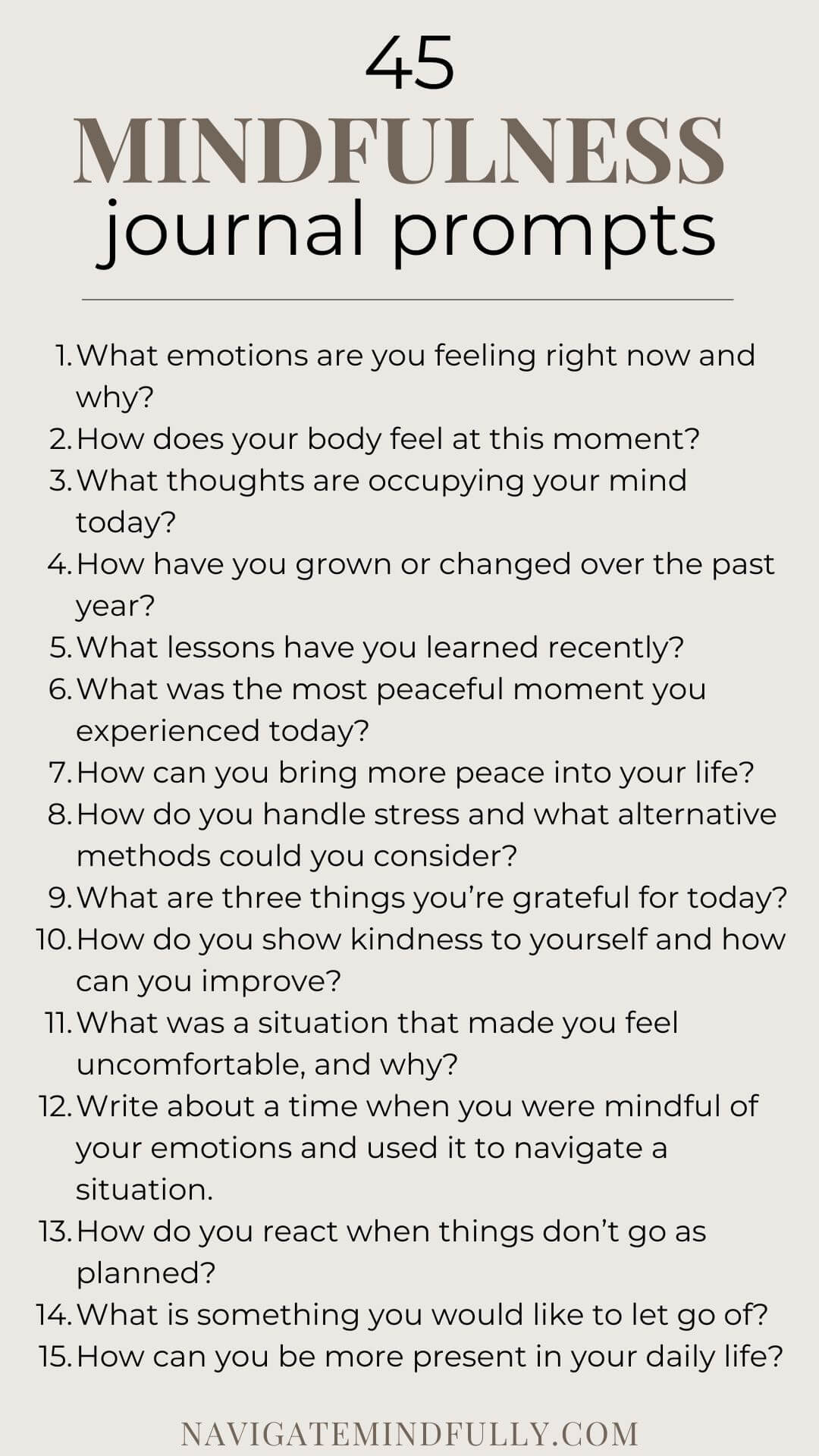 45 Mindfulness Journal Prompts for Adults