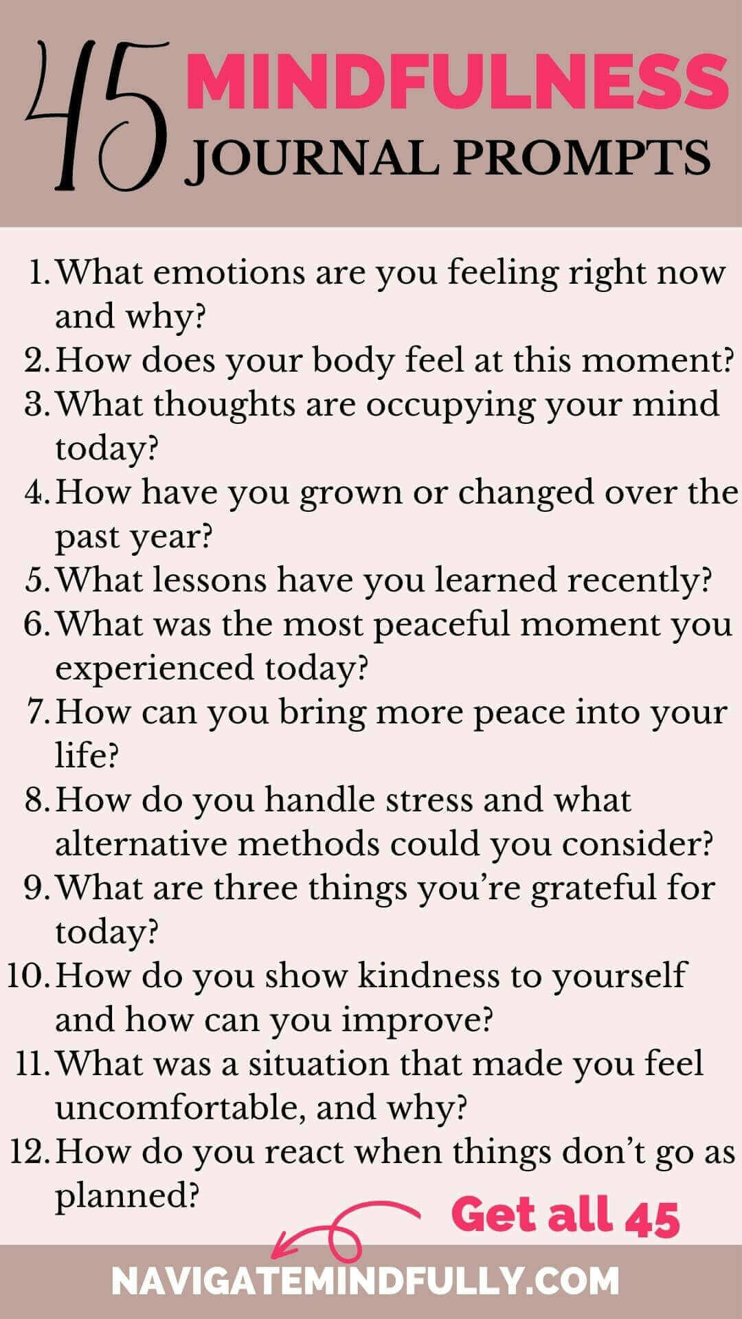 45 Mindfulness Journal Prompts for Adults