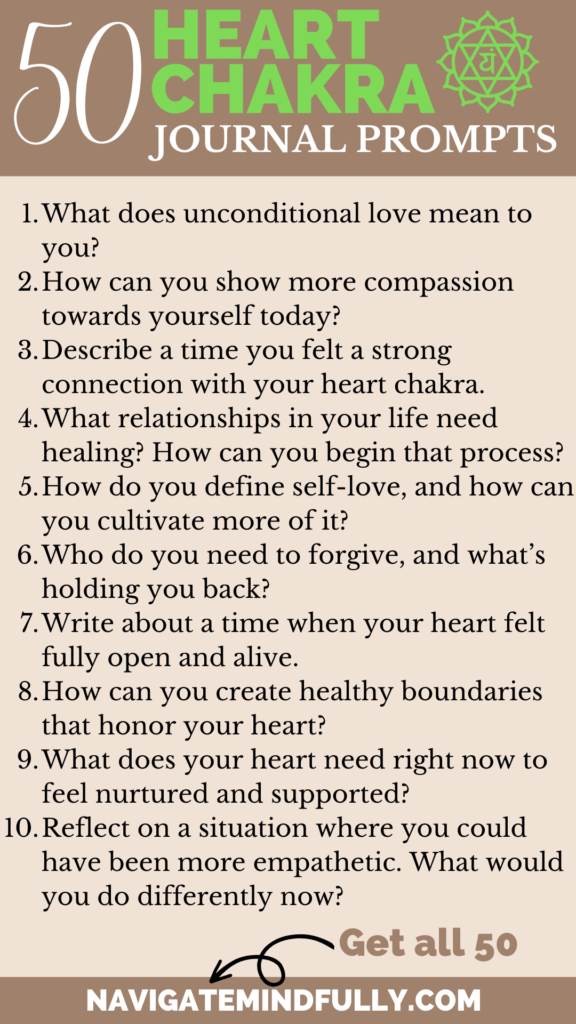 journal prompts for the heart chakra