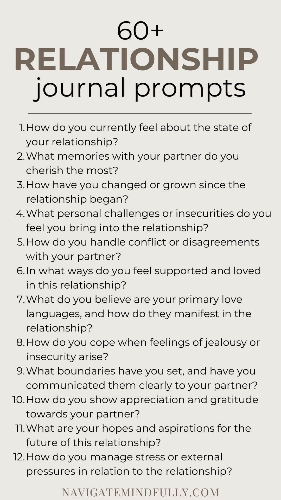 60+ Relationship Journal Prompts to Understand Your Partner