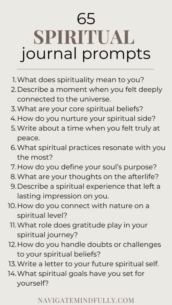65 Spiritual Journal Prompts to Connect with Your Higher Self