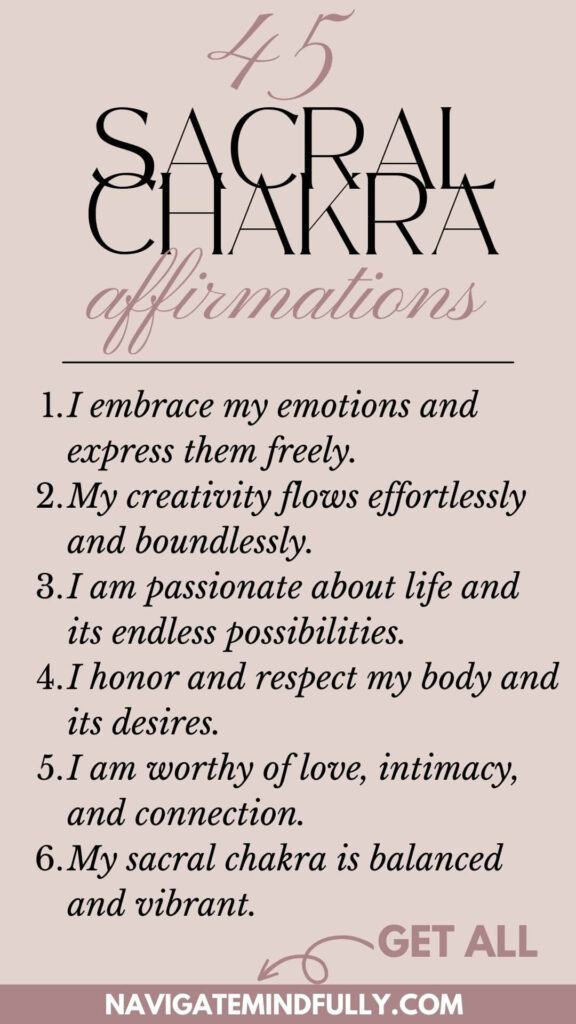affirmations sacral chakra