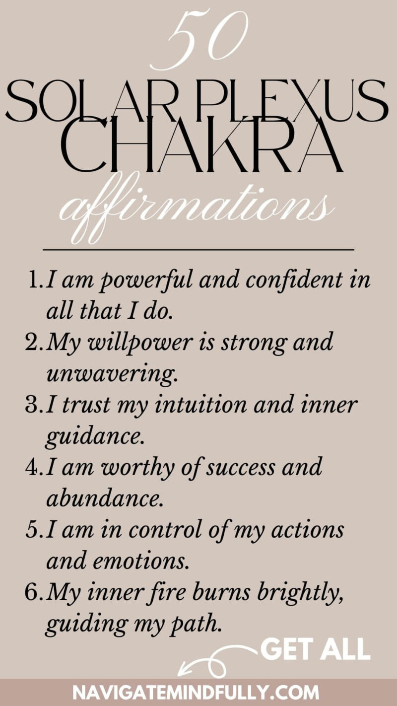 50 Solar Plexus Chakra Affirmations for Boosting Confidence