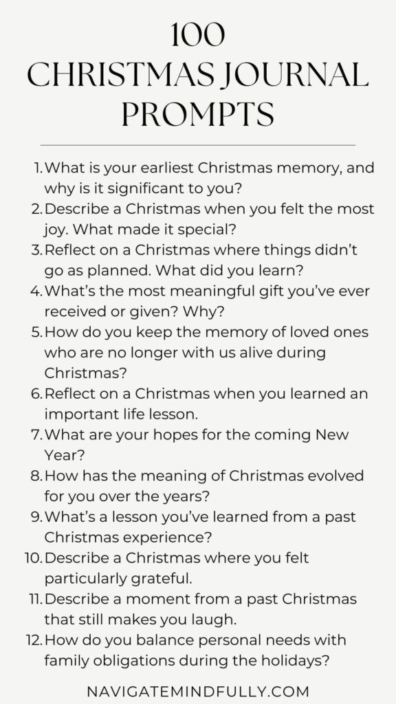 christmas journal prompts