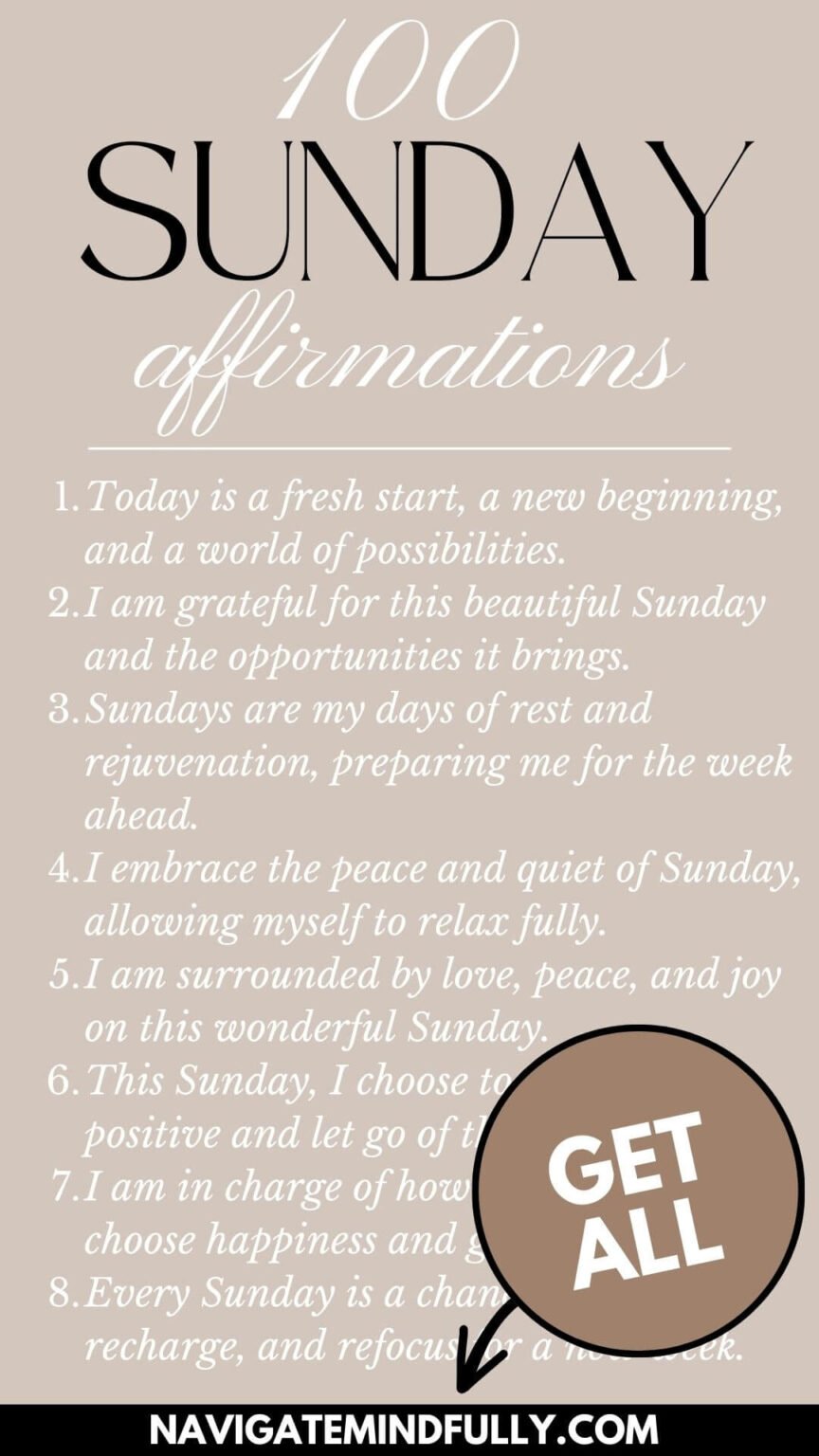 100 Sunday Affirmations to Boost Positivity and Productivity