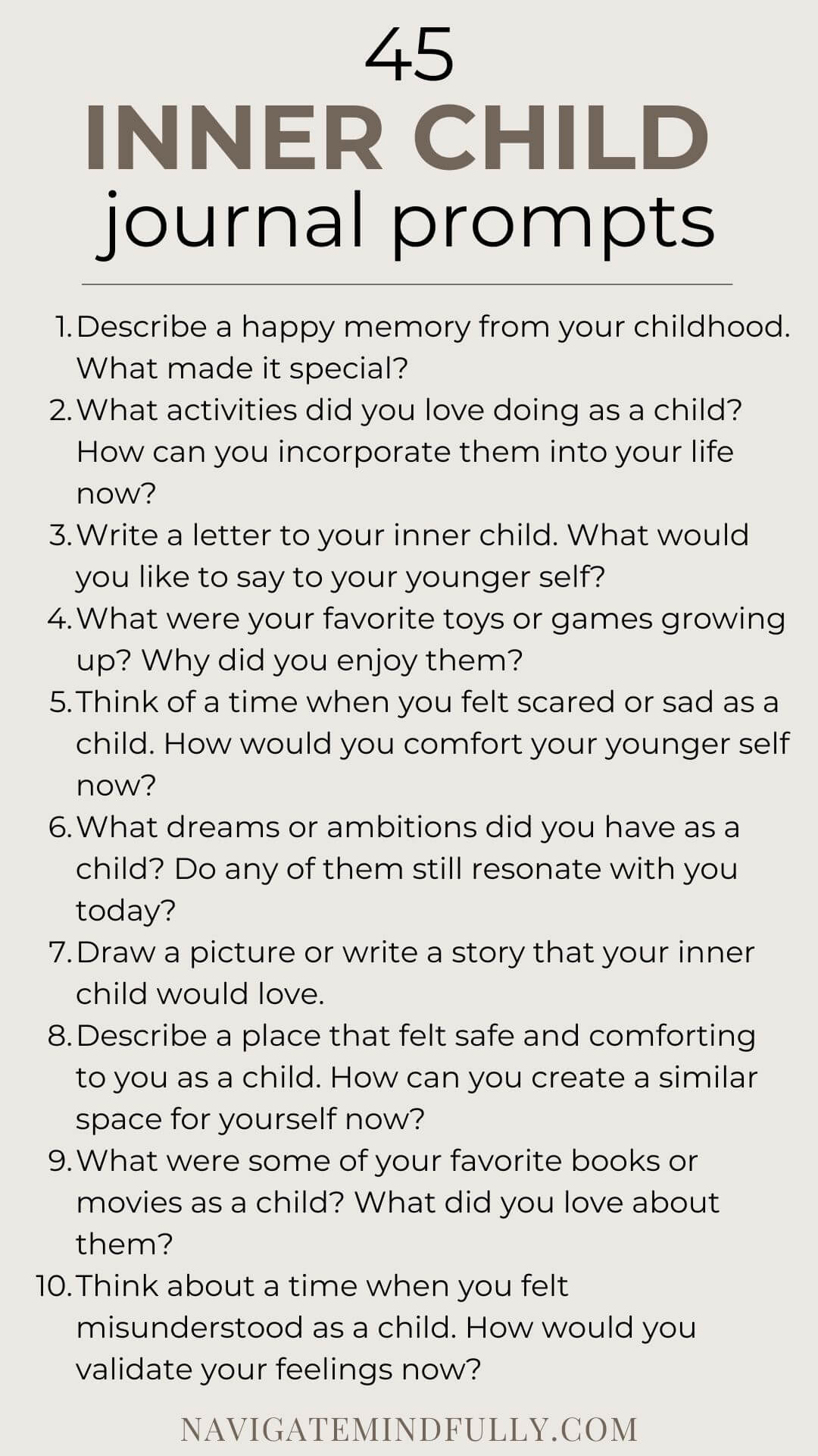 45 Journal Prompts for Healing Your Inner Child