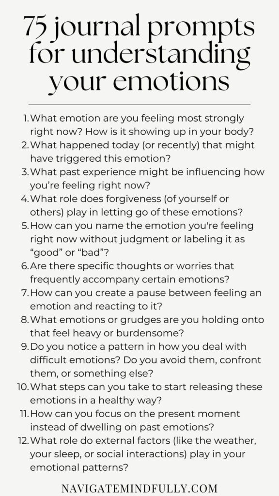 journal prompts to explore emotions