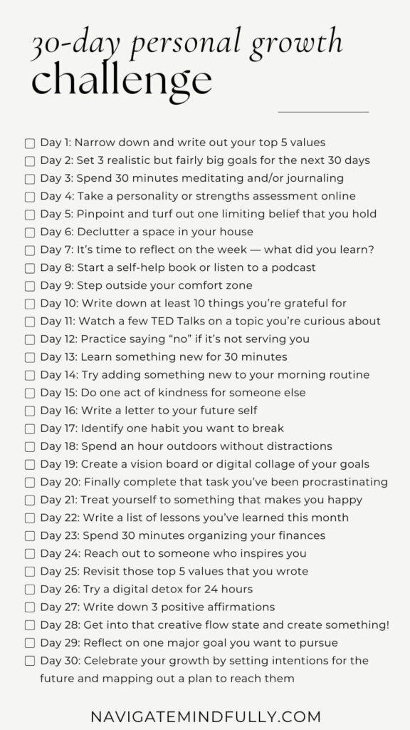 30-day personal growth challenge